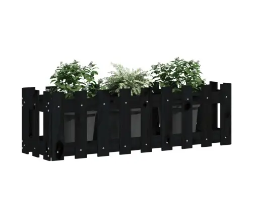 Sodo Lovelis, Juodas, 100X30X30cm Pušis, Tvorelės Dizaino