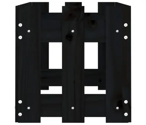 Sodo Lovelis, Juodas, 100X30X30cm Pušis, Tvorelės Dizaino