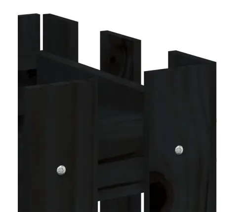 Sodo Lovelis, Juodas, 100X30X30cm Pušis, Tvorelės Dizaino