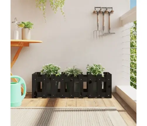 Sodo Lovelis, Juodas, 100X30X30cm Pušis, Tvorelės Dizaino