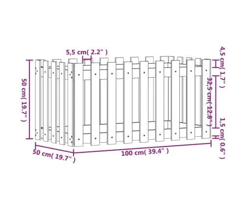 Sodo Lovelis, 100X50X50cm Impregnuota Pušis, Tvorelės Dizaino