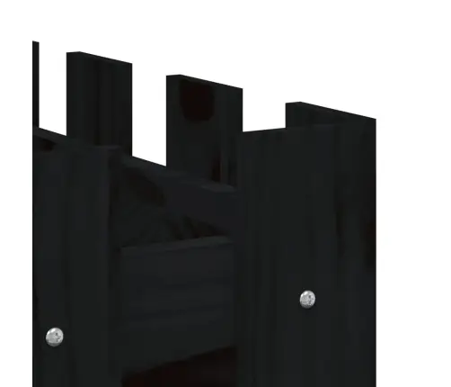 Sodo Lovelis, Juodas, 100X50X70cm Pušis, Tvorelės Dizaino