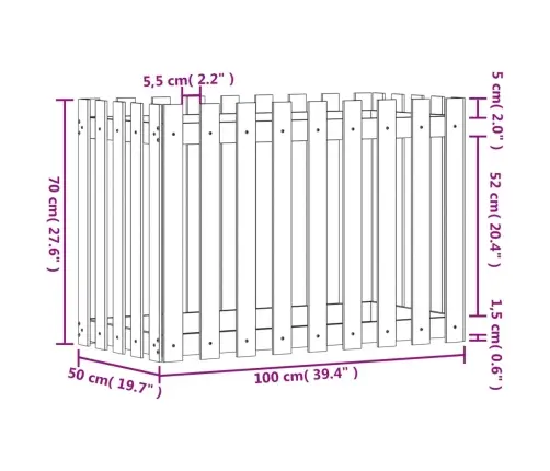 Sodo Lovelis, 100X50X70cm Impregnuota Pušis, Tvorelės Dizaino