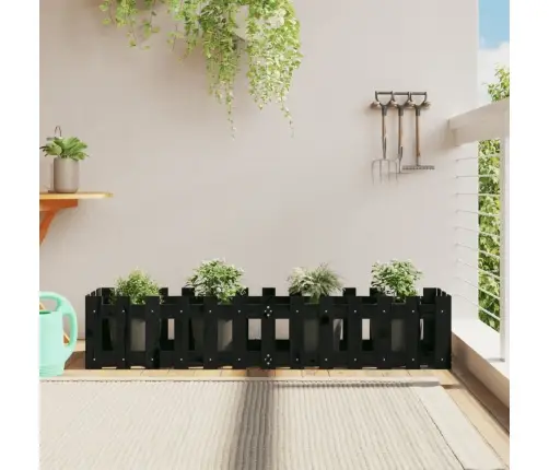 Dārza Puķu Kaste, Žoga Dizains, 150X30X30 Cm, Priedes Masīvkoks Vidaxl