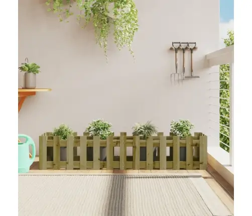 Dārza Puķu Kaste, Žoga Dizains, 150X30X30 Cm, Impregnēta Priede Vidaxl