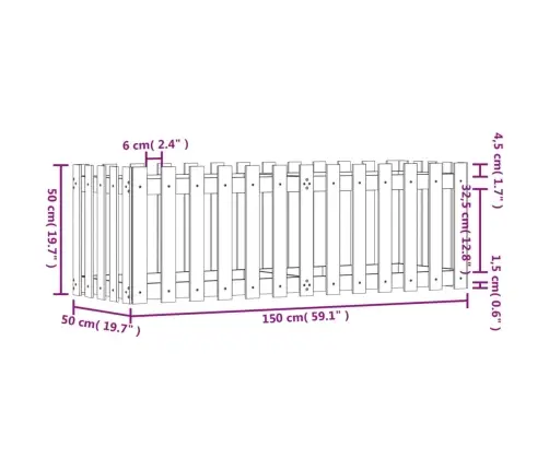 Aia Disainiga Kõrgendatud Taimelava, 150 X 50 X 50 cm Mänd