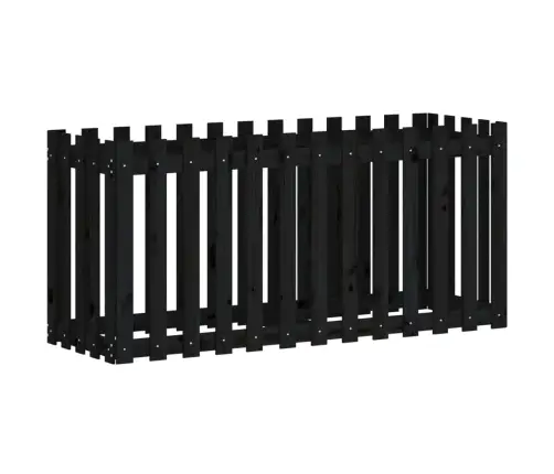 Sodo Lovelis, Juodas, 150X50X70cm Pušis, Tvorelės Dizaino