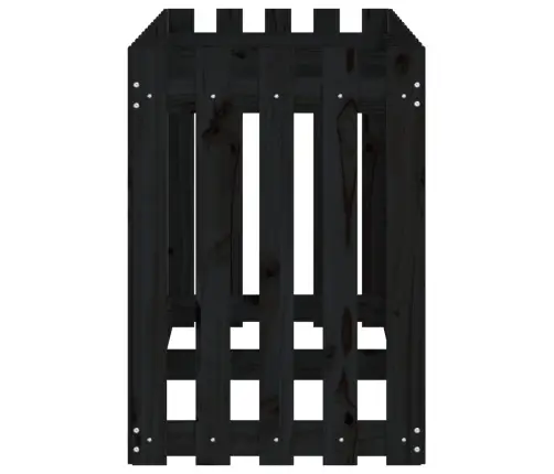 Sodo Lovelis, Juodas, 150X50X70cm Pušis, Tvorelės Dizaino