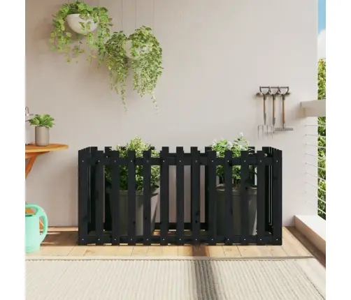 Sodo Lovelis, Juodas, 150X50X70cm Pušis, Tvorelės Dizaino