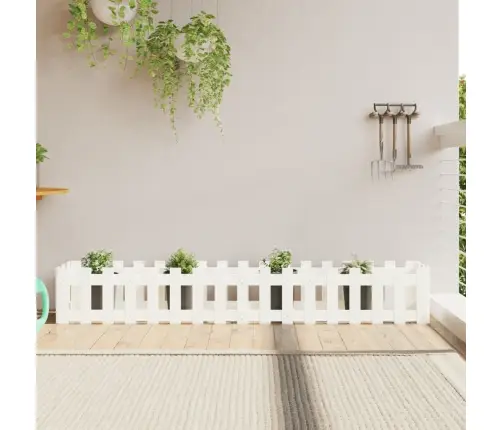 Sodo Lovelis, Baltas, 200X30X30cm Pušis, Tvorelės Dizaino