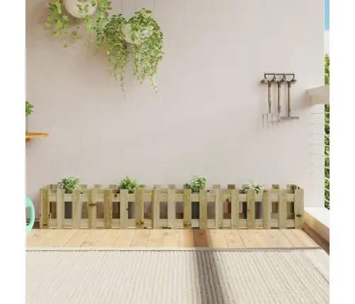 Dārza Puķu Kaste, Žoga Dizains, 200X30X30 Cm, Impregnēta Priede Vidaxl