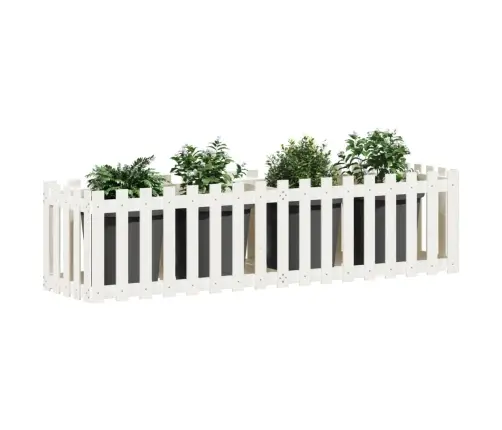 Dārza Puķu Kaste, Žoga Dizains, 200X50X50 Cm, Priedes Masīvkoks Vidaxl