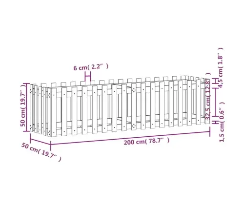 Sodo Lovelis, 200X50X50cm Impregnuota Pušis, Tvorelės Dizaino