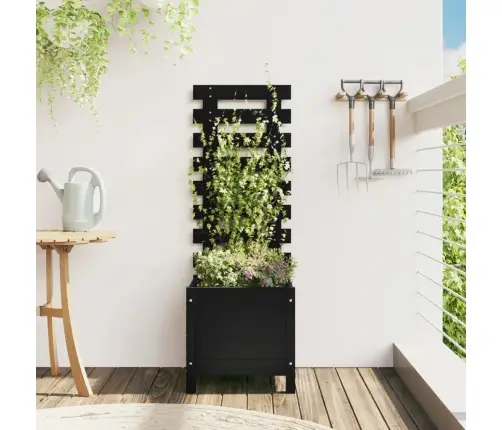 Võrega Aia Taimekast, Must, 39 X 39,5 X 114 cm Männipuit