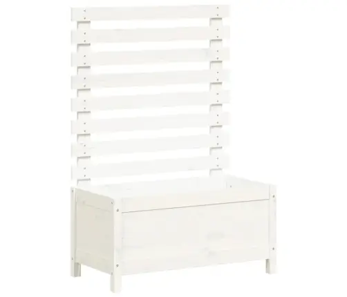 Dārza Puķu Kaste, Balta, 79X39,5X114 Cm, Priedes Masīvkoks Vidaxl