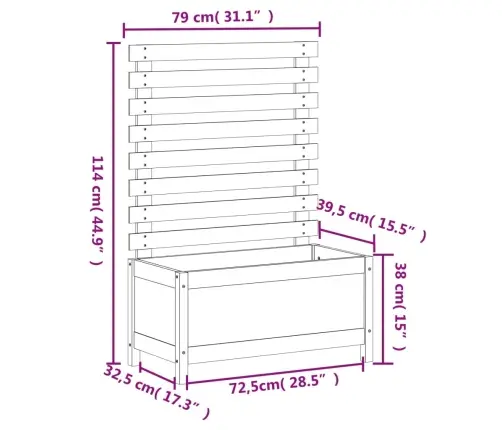 Sodo Lovelis Su Stovu, 79X39,5X114cm Douglas Eglės Masyvas