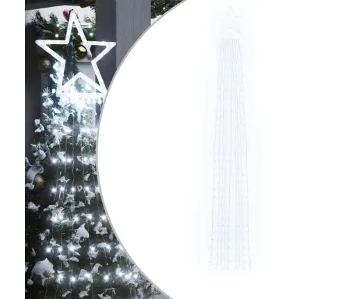 Ziemassvētku Eglītes Gaismiņas, 320 Led, Vēsi Baltas, 375 Cm Vidaxl
