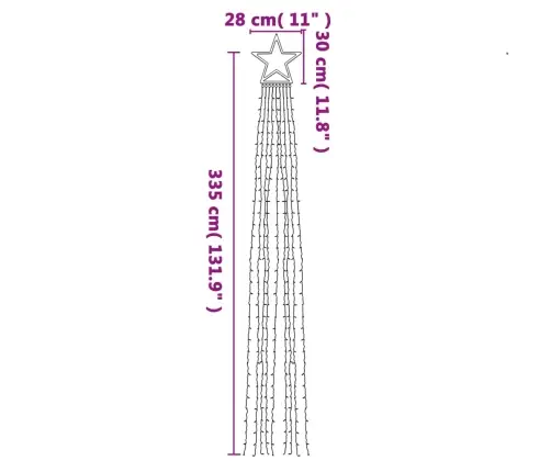 Ziemassvētku Eglītes Gaismiņas, 320 Led, Krāsainas, 375 Cm Vidaxl