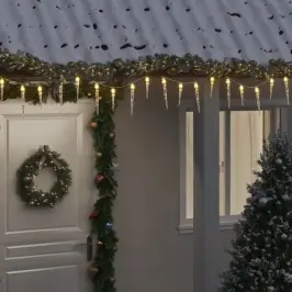Ziemassvētku Lāsteku Lampiņa, 100 Led, Silti Balta, 10 M, Akrils, Pvc Vidaxl