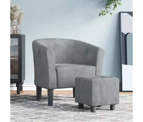 Atpūtas Krēsls Ar Kājsoliņu, Tumši Pelēks Samts Vidaxl