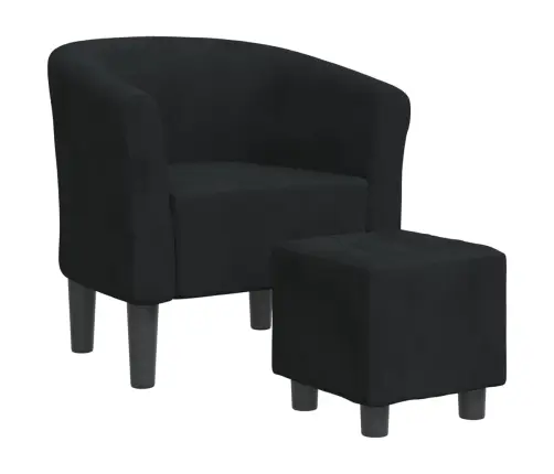 Atpūtas Krēsls Ar Kājsoliņu, Melns Samts Vidaxl