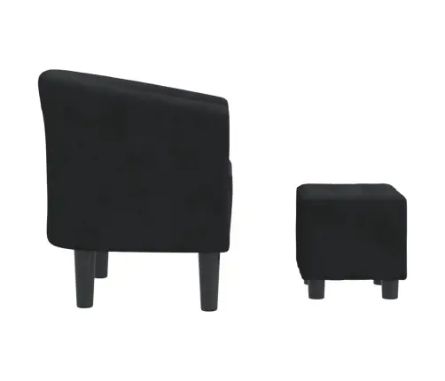 Atpūtas Krēsls Ar Kājsoliņu, Melns Samts Vidaxl