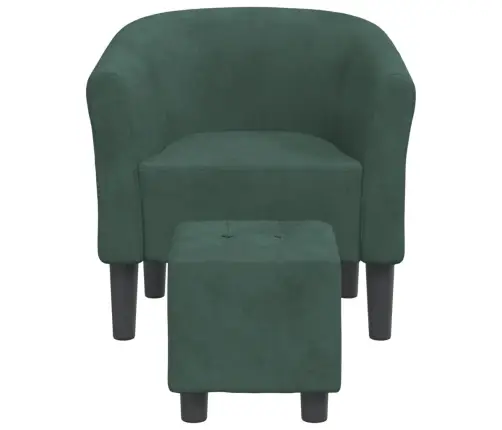 Atpūtas Krēsls Ar Kājsoliņu, Tumši Zaļš Samts Vidaxl