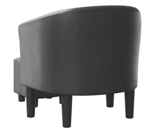 Klubkrēsls Ar Kāju Soliņu, Pelēka Mākslīgā Āda Vidaxl