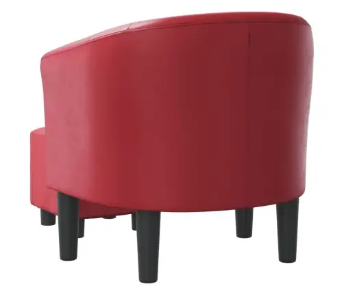 Krėslas Su Pakoja, Raudonojo Vyno Spalvos, Dirbtinė Oda