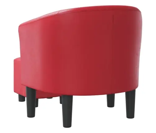 Klubkrēsls Ar Kāju Soliņu, Sarkana Mākslīgā Āda Vidaxl