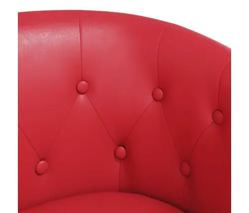 Klubkrēsls Ar Kāju Soliņu, Sarkana Mākslīgā Āda Vidaxl