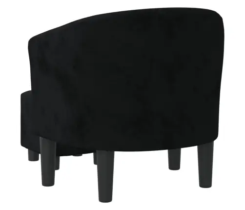 Krėslas Su Pakoja, Juodos Spalvos, Aksomas