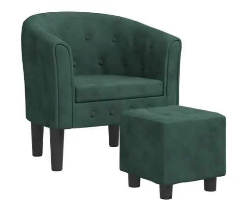 Atpūtas Krēsls Ar Kājsoliņu, Tumši Zaļš Samts Vidaxl