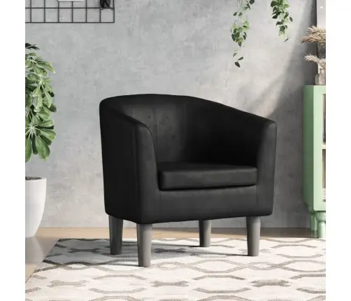 Klubkrēsls, Melna Mākslīgā Āda Vidaxl Klubkrēsls, Melna Mākslīgā Āda Vidaxl