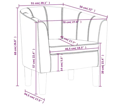 Klubkrēsls, Brūna Mākslīgā Āda Vidaxl Klubkrēsls, Brūna Mākslīgā Āda Vidaxl