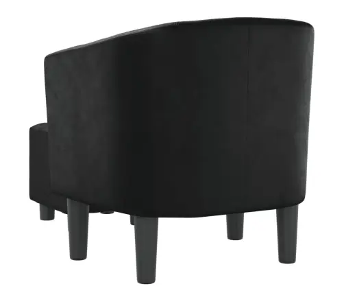 Klubkrēsls Ar Kāju Soliņu, Melna Mākslīgā Āda Vidaxl