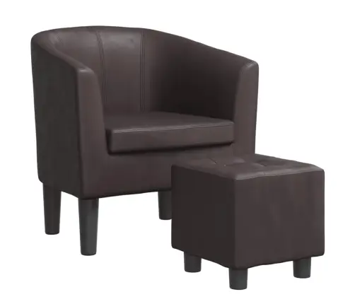 Atpūtas Krēsls Ar Kājsoliņu, Brūna Mākslīgā Āda Vidaxl