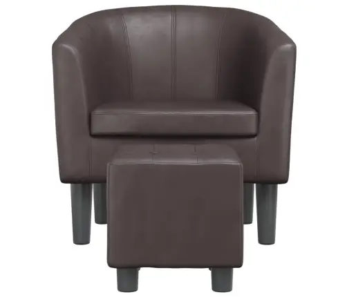 Atpūtas Krēsls Ar Kājsoliņu, Brūna Mākslīgā Āda Vidaxl