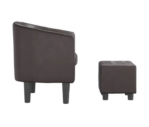 Atpūtas Krēsls Ar Kājsoliņu, Brūna Mākslīgā Āda Vidaxl