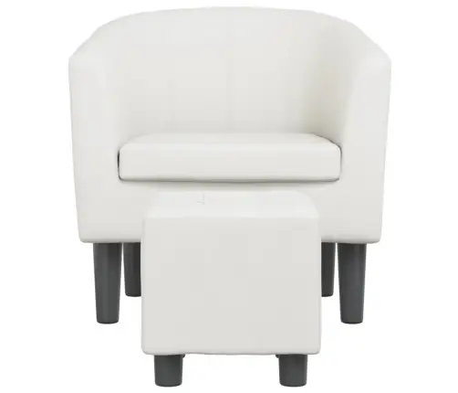 Krėslas Su Pakoja, Baltos Spalvos, Dirbtinė Oda