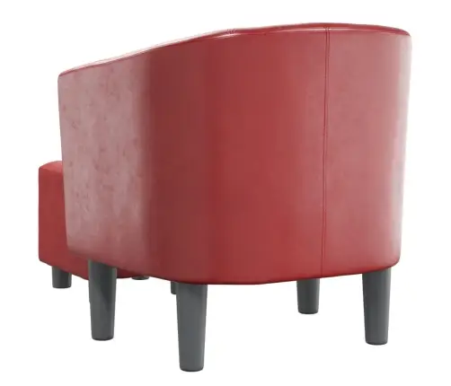 Klubkrēsls Ar Kāju Soliņu, Vīnsarkana Mākslīgā Āda Vidaxl