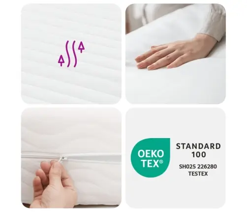 Putu Matracis, Balts, 90X200 Cm, 7 Zonas, Cietība 20 Ild Vidaxl