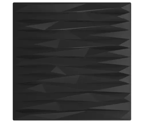 Sienas Paneļi, 12 Gab., Melni, 50X50 Cm, Xps, 3 M², Akmens Vidaxl
