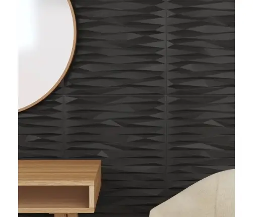 Sienas Paneļi, 12 Gab., Melni, 50X50 Cm, Xps, 3 M², Akmens Vidaxl