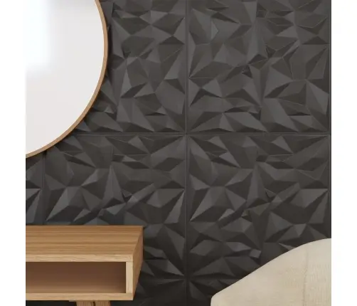 Seinapaneelid 12 Tk, Must, 50 X 50 cm Eps 3 M² Ametüst