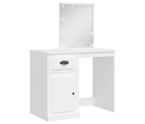 Spoguļgaldiņš Ar Led, Balts, 90X42X132,5 Cm Vidaxl