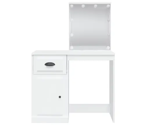 Spoguļgaldiņš Ar Led, Balts, 90X42X132,5 Cm Vidaxl