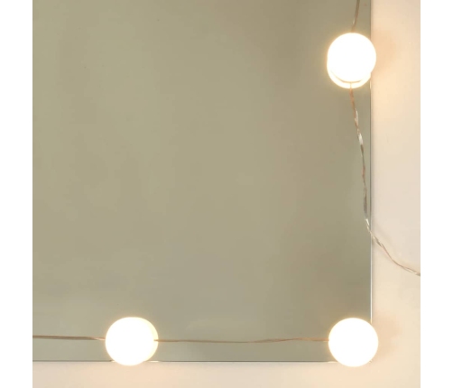 Spoguļgaldiņš Ar Led, Balts, 90X42X132,5 Cm Vidaxl
