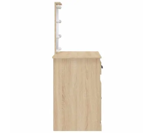 Led-Valgustusega Tualettlaud, Sonoma Tamm, 90X42X132,5 Cm