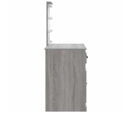 Led-Valgustusega Tualettlaud, Hall Sonoma Tamm, 90X42X132,5 Cm